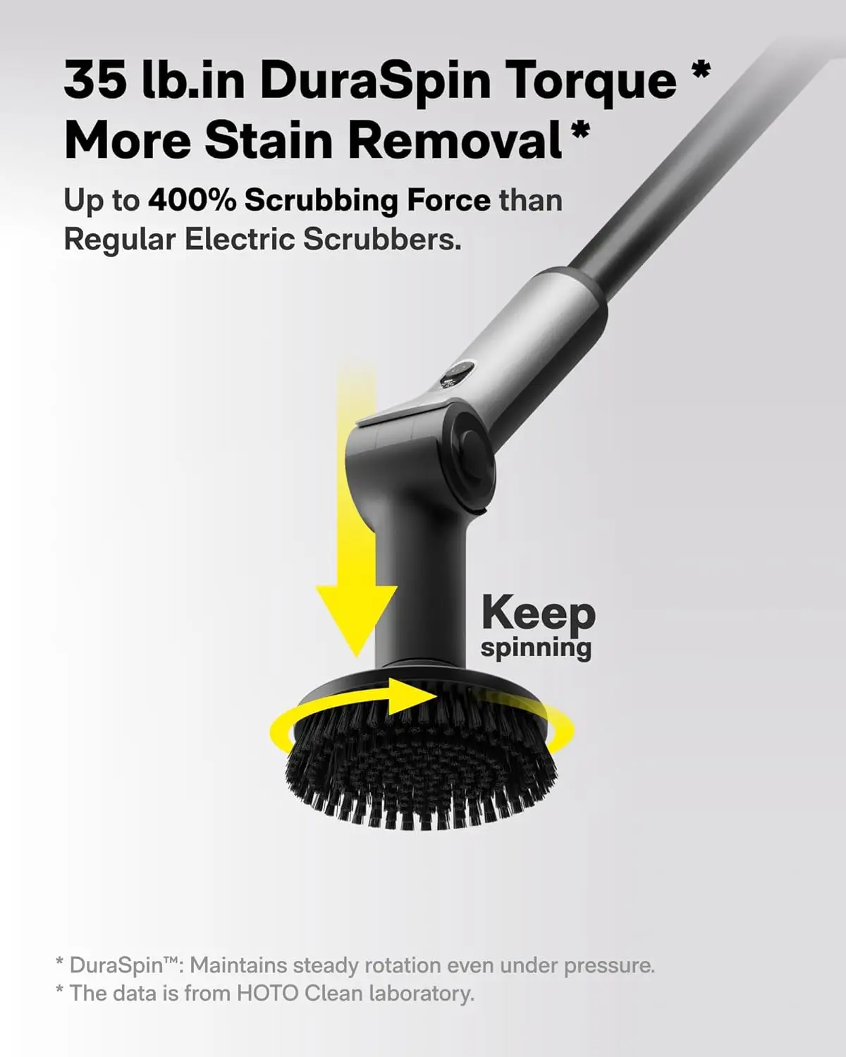 Flexi™ Cordless Electric Spin Scrubber, Adjustable Angle, Extendable Handle, Smart Display, IPX7 Waterproof, Powerful
