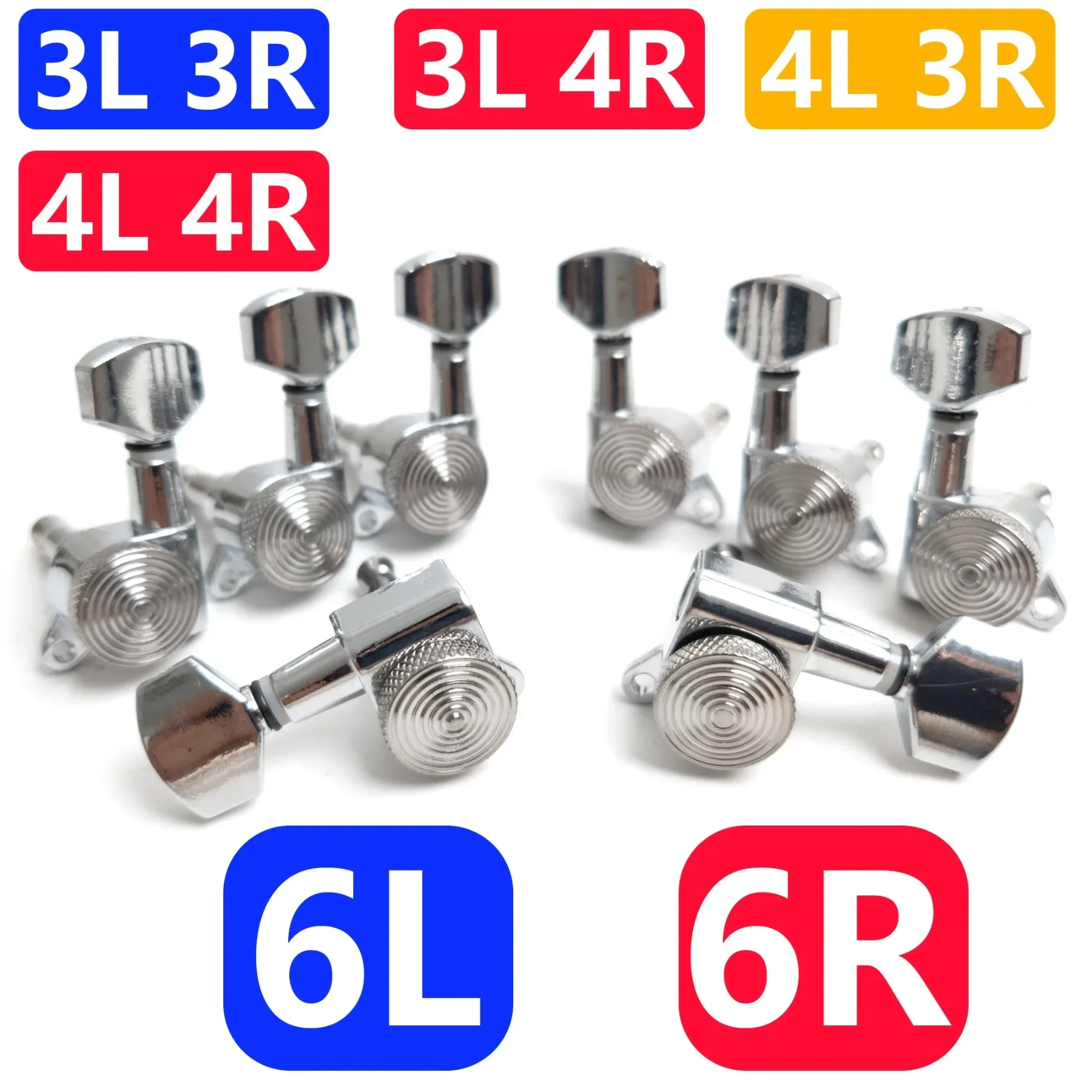 

Guitar Tuning Pegs Machine Heads Set High Precision 1:18 Locking Guitar Tuners Set Chrome Gold 6R,6L,3L3R,3L4R,4L3R,4L4R
