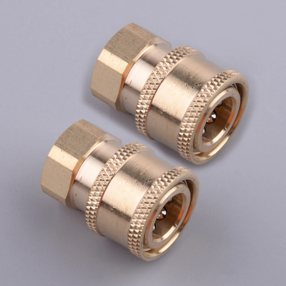 

2pcs Pressure Washer Hose Connector Adapter Set Quick Connect To Wand 1/4 Type Gold Brass