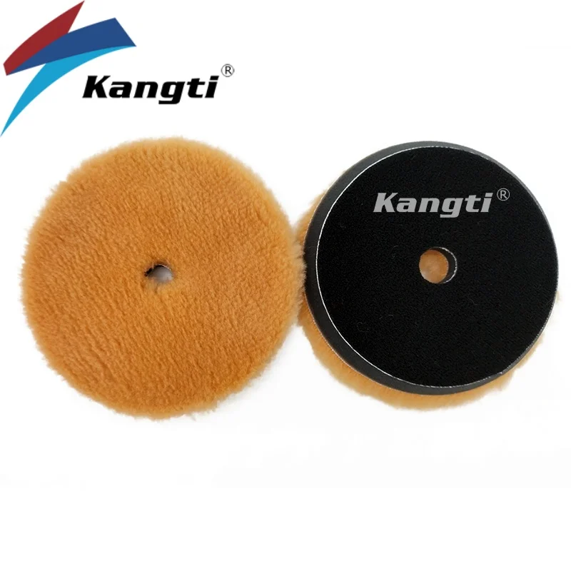 

Kangti 3"(80mm)/5"(125mm)/6"(150mm) Wool Pad Purple Yellow Orange High Density Lambs Woollen Polish buffing Pad