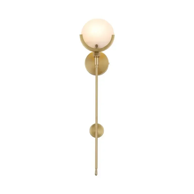 

Marble all-copper brass wall lamp creative personality bedroom bedside American simple aisle small wall lamp