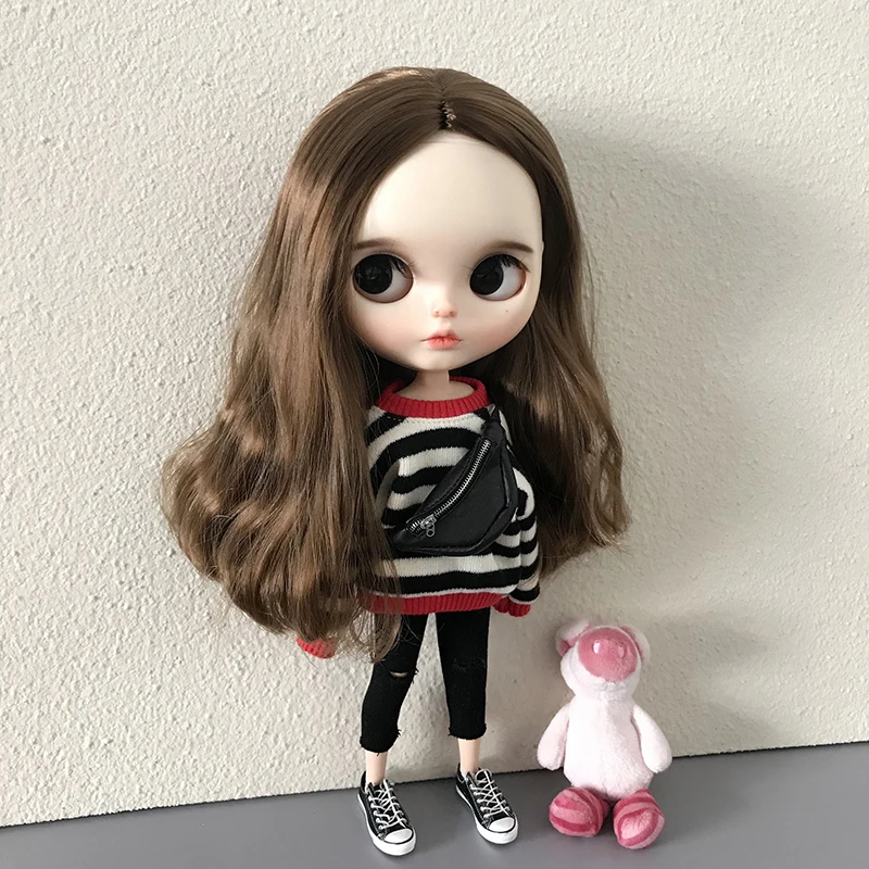 New Arrival Blythe Clothes Fashion Stiped Sweater and Pants Suit for Blyth 30 cm 1/6 Dolls Azone Licca Doll Accessories