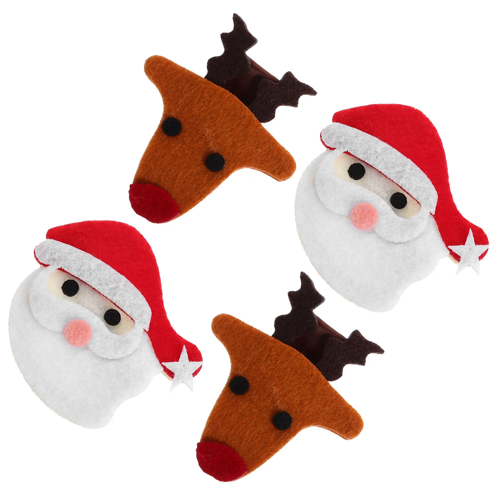 4 個クリスマスヘアクリップ素敵なクリスマスバレッタパーティーヘアアクセサリークリスマス頭飾り装飾クリスマス帽子