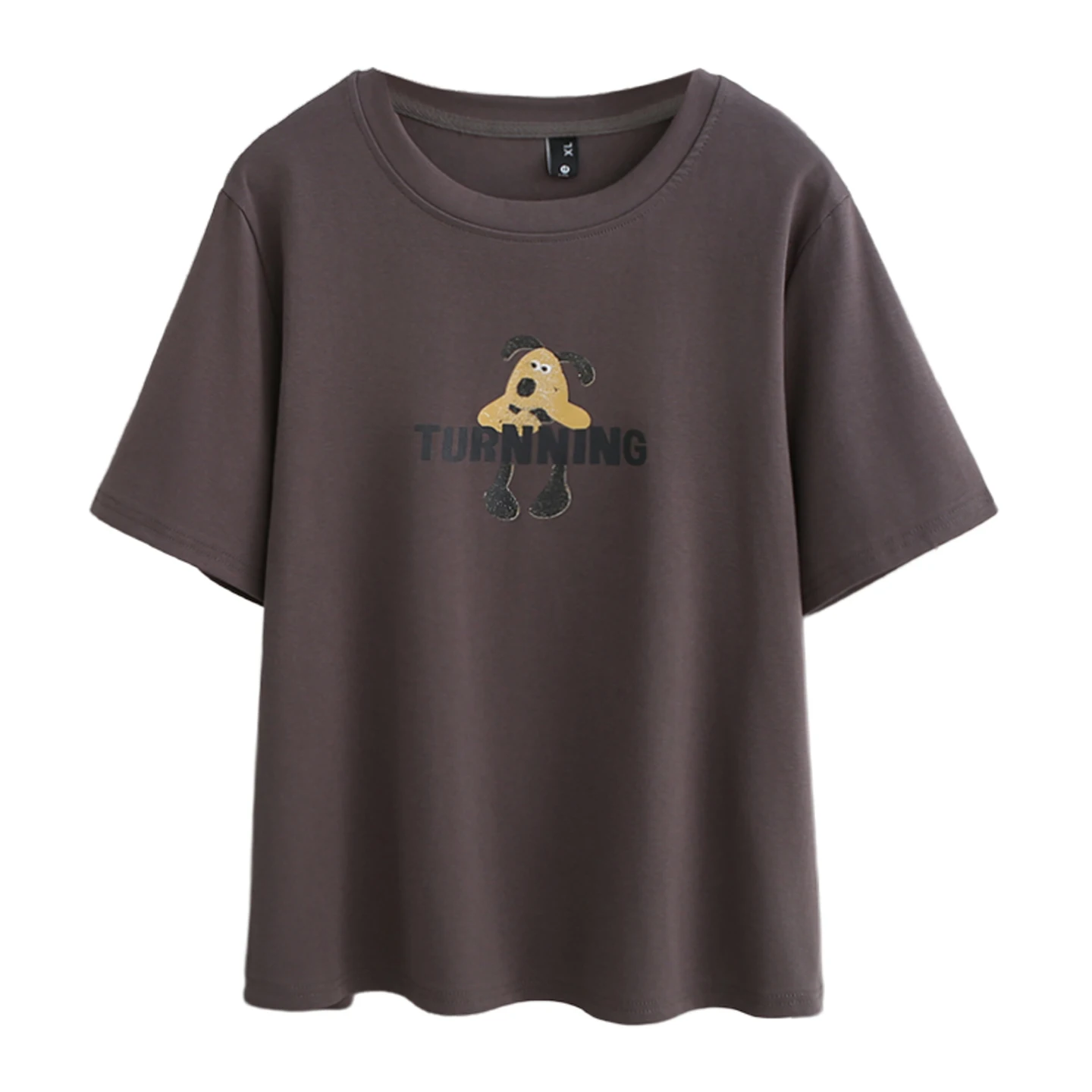 

Women Plus Size Short Sleeve Cotton Tee Cartoon Printed Loose Casual Versatile T-shirt Tops 974