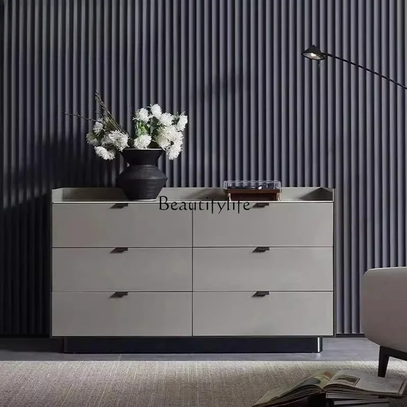 

ld14Italian minimalist solid wood six-chest cabinet dining side cabinet modern entrance cabinet
