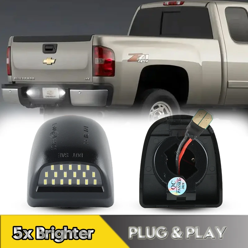 

2Pcs For Chevrolet Suburban Silverado 1500 2500 3500 Tahoe LED Number License Plate Light Lamps For GMC Sierra Yukon XL Cadillac