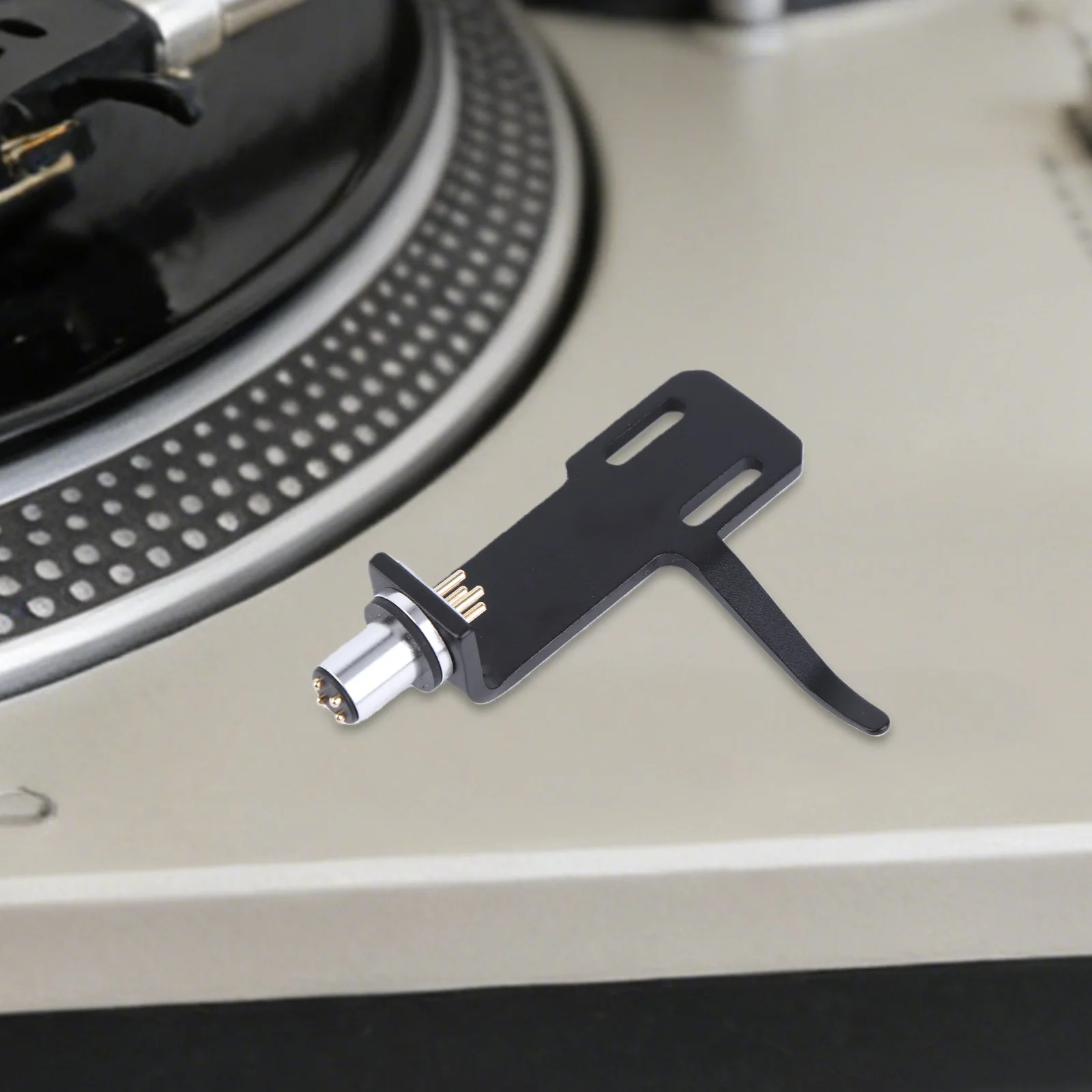 Universal Phono Headshell with 4 Lead Wires LP Headshell Aluminum Alloy for LP Vinyl Record Player Turntable Phonograph view 3