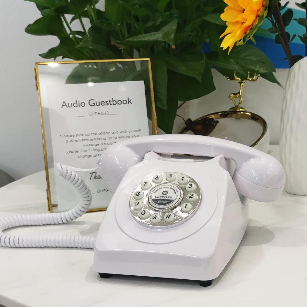 Wedding audio guestbook telephone retro guestbook British American guestbook wedding party telephone recording custom audio