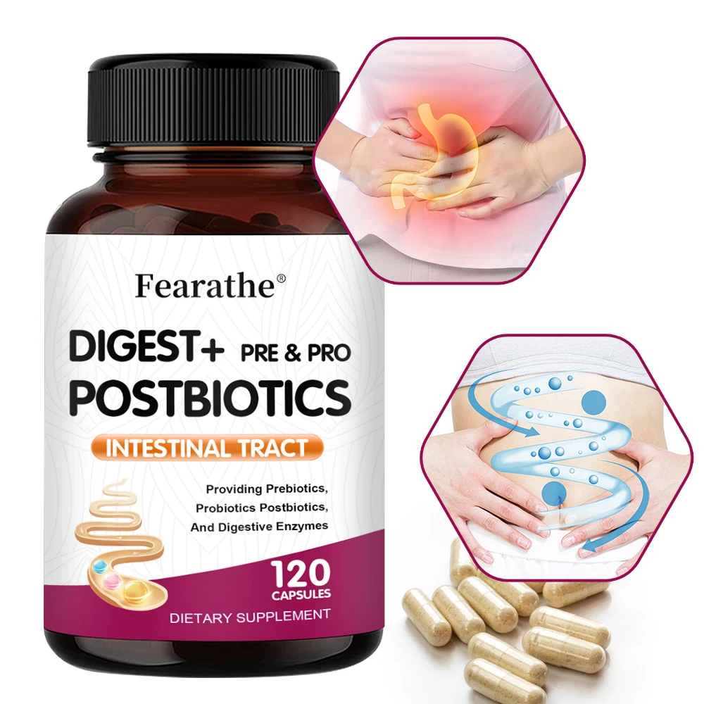 Digestive + Prebiotics + Probiotics Capsules Support Digestive Enzymes Gut Health Immune Relieve Bloating