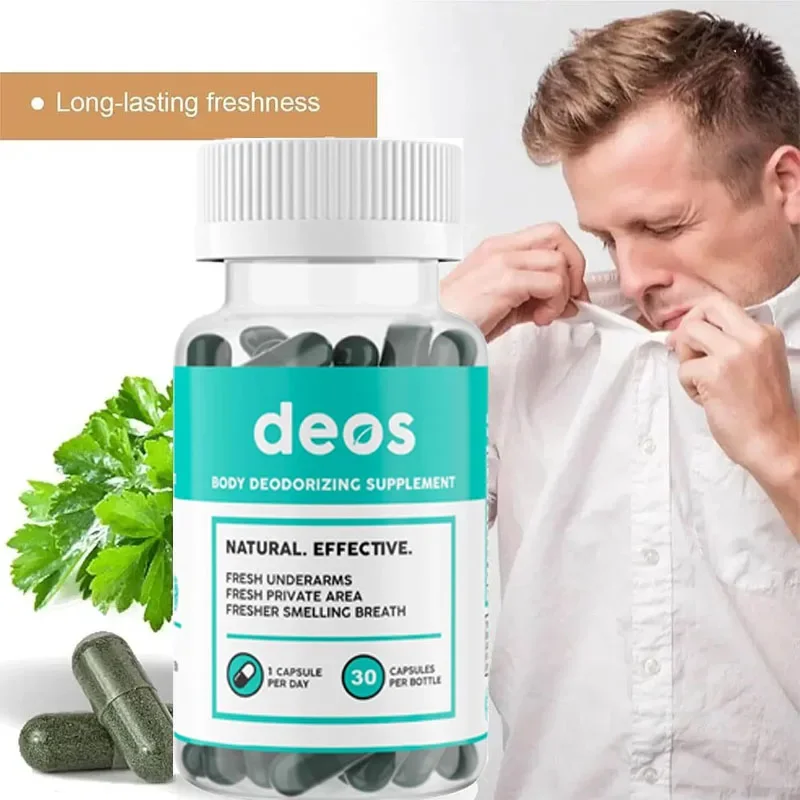 30 uds/botella cápsulas desodorantes clorofila Natural desodorizante corporal boca olor fresco eliminar axilas transpiración mal olor