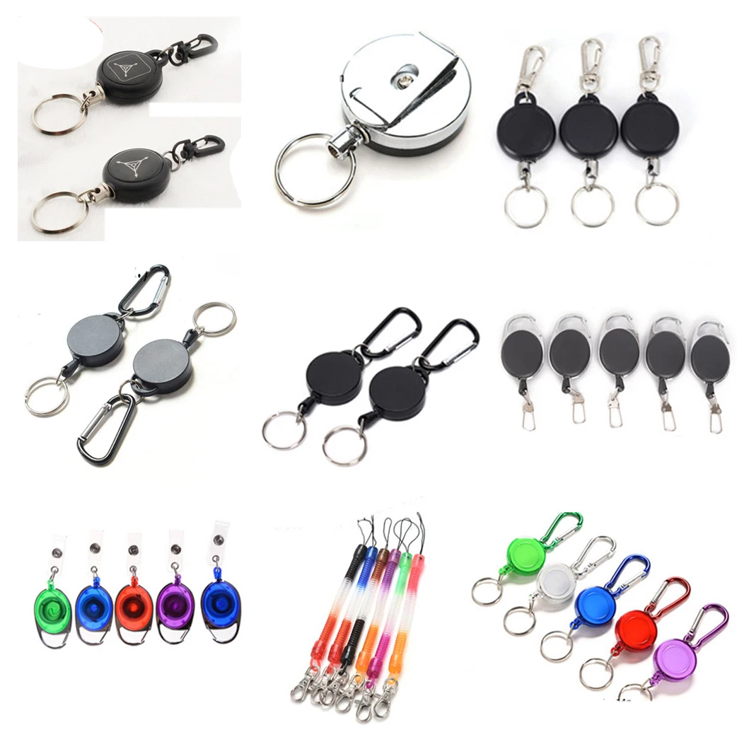 1 Pcs Steel Rope Burglar Tool Steel Wire Rope Chain Recoil Metal Retractable Key Chain Key Ring Anti Lost Keychain