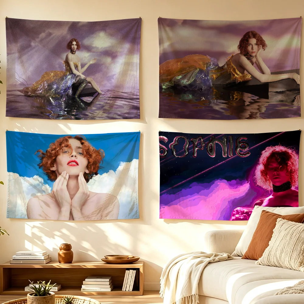 Sophie Xeon Musician flag Room Decoration Wall Tapestry Hanging Aesthetic Bedrooms Advertising Banner