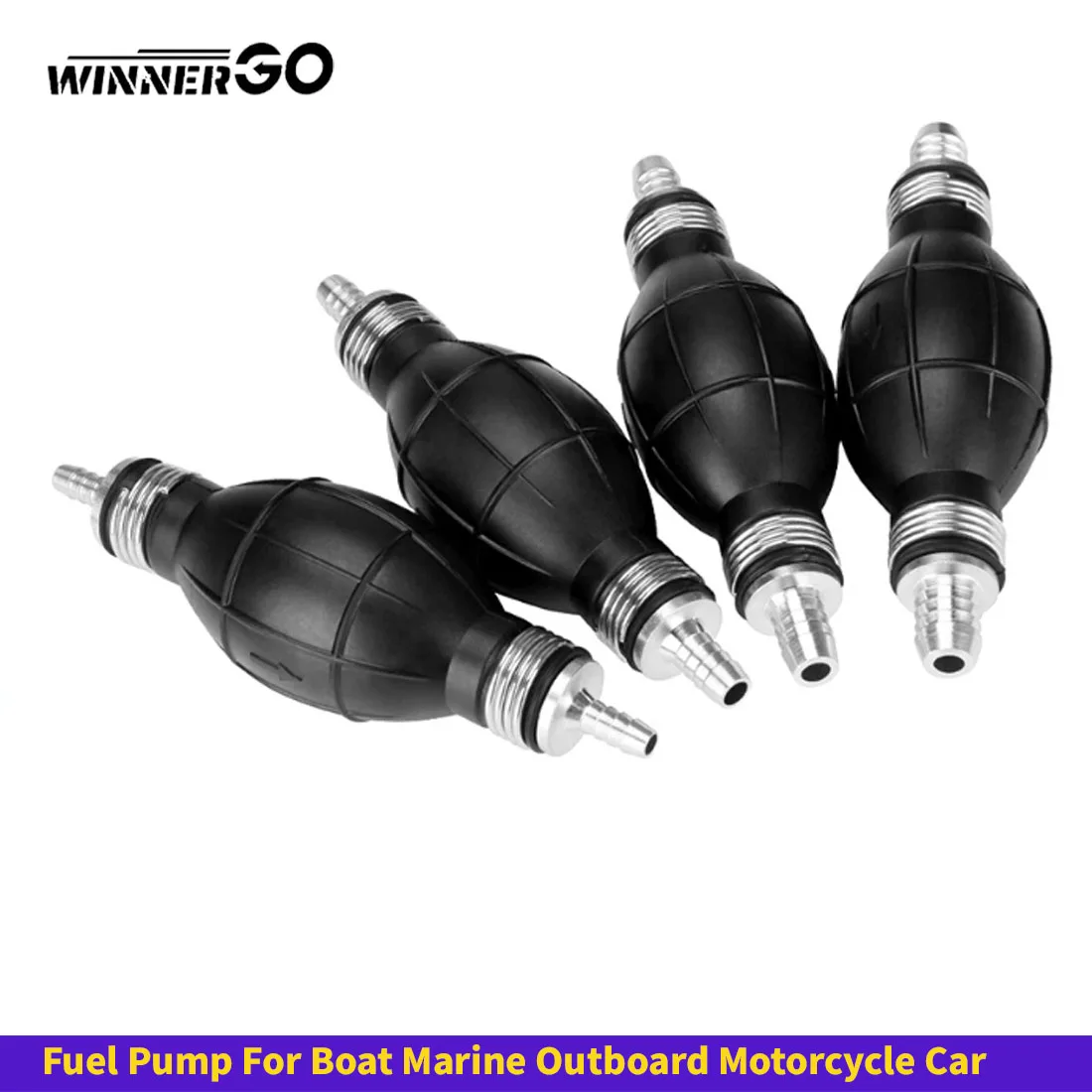 Boat Primer Bulb Marine for Outboard Motor Universal Fuel Line Hand Primer Bulb Manual Black Rubber Fuel Transfer Vacuum Pump