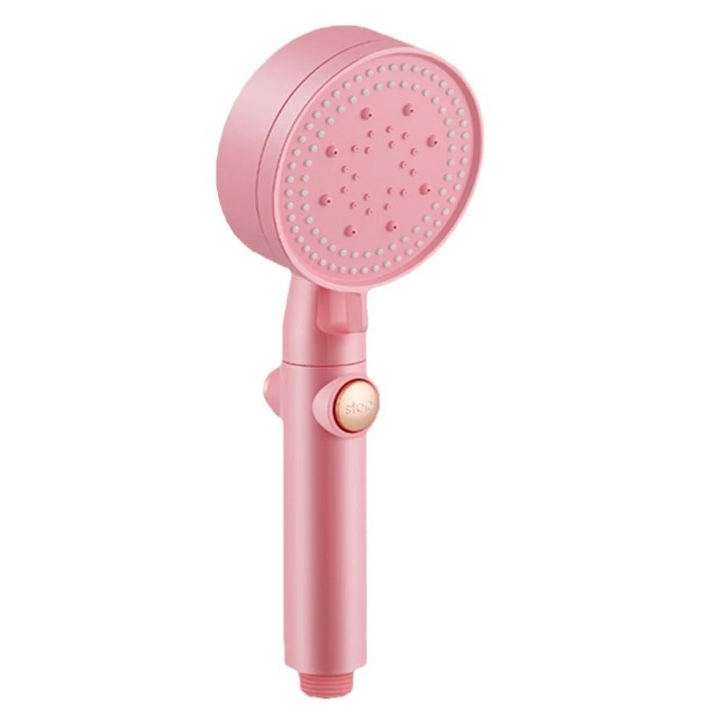 Pink Shower Head High Pressure Chrome 5 Mode Massage Power Jet Home Improvement Plumbing Fixtures ABS 24*9cm Shower Head