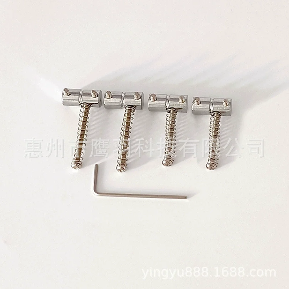 

4 Pcs Four-string Bass Bridge for Electric Guitar Code Replacement Bridges Saddle Metal Accessories Parts Saddles