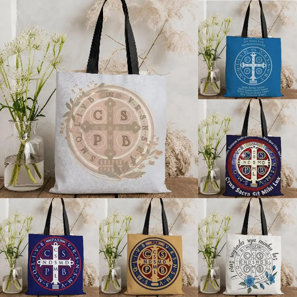 Bolsas de Almacenamiento Clásicas para Medallas de San Benito, Reutilizables, de Gran Capacidad, para Uso Diario, Compras, Viajes y Trabajo