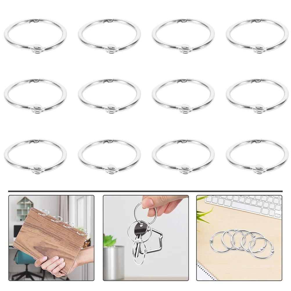 20pcs Card Iron Binder Rings For Notebooks Diy Journals Scrapbooks Book Accessories Clasp Ring Reusable Metal Ring Clips Binding