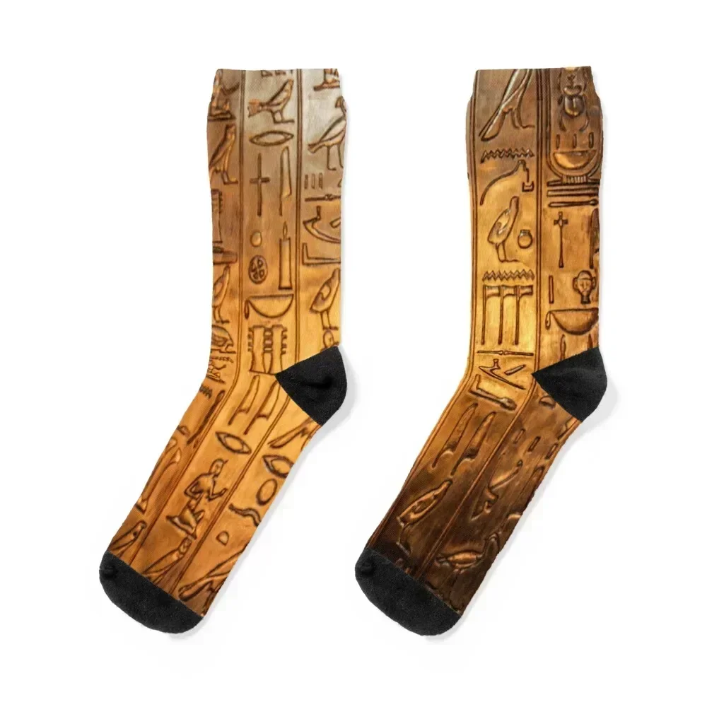 Egyptian hieroglyphs Socks luxury Christmas floral new year Designer Man Socks Women's