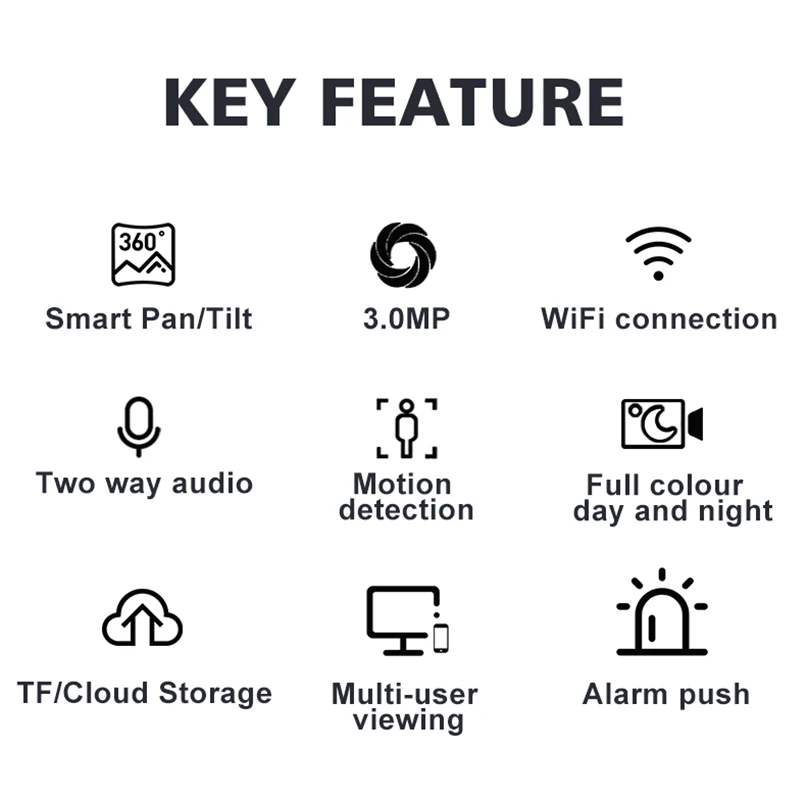 Indoor 5MP WiFi Camera Baby Monitor Wireless Ai Auto Tracking Night Vision Home Security Surveillance IP PTZ Camera