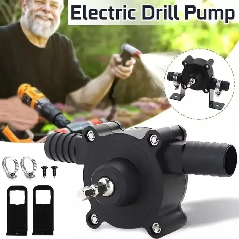

5-1PC Portable Electric Drill Pump Household Auto Damping Liquid Transfer Pumps Small Diesel Oil Fluid Water Pump Garden Tools