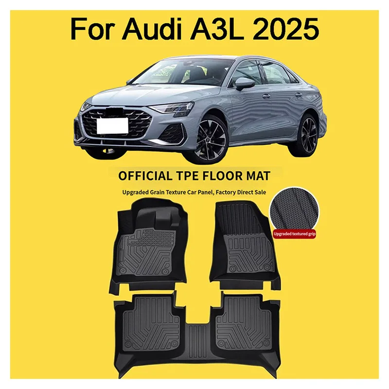 Car Accessories For Audi A3L 2025 LHD Car TPE Floor Mats Scratch Resistant Carpets Pad Protection Interior Accessories
