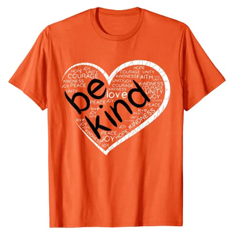 UNITY DAY Tee-shirt orange, Cadeau anti-pression scolaire et T-shirt 'Be Kind', Vêtements esthétique Y2K, Cadeau original, Blouses à manches courtes, Articles de personnalité