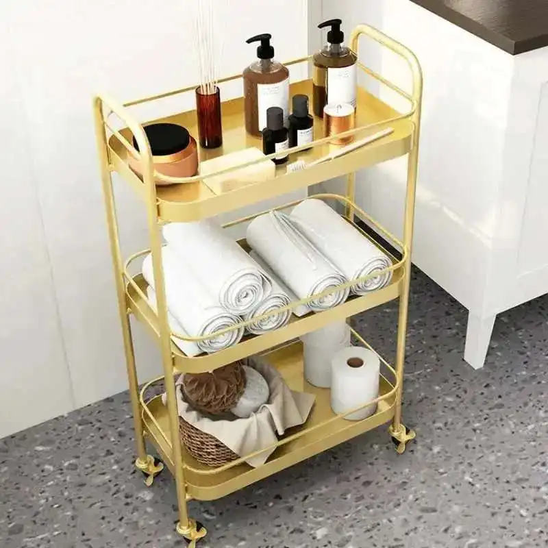 

Nordic Multi-Layer Auxiliary Spa Table With Wheels Mobile Towel Holder Shower Storage Rack Storage Cart Space-Saving Organizer