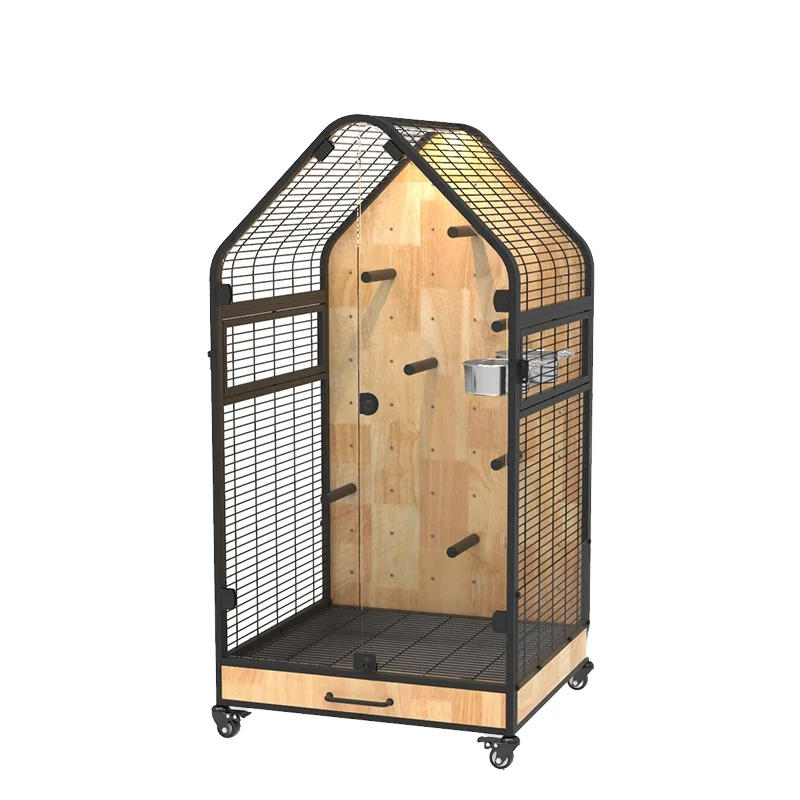 

*e dLuxury Bird Cage Parrot Villa Solid Pattern Breathable Iron Plastic Metal Carrier with Button Closure d Birds&