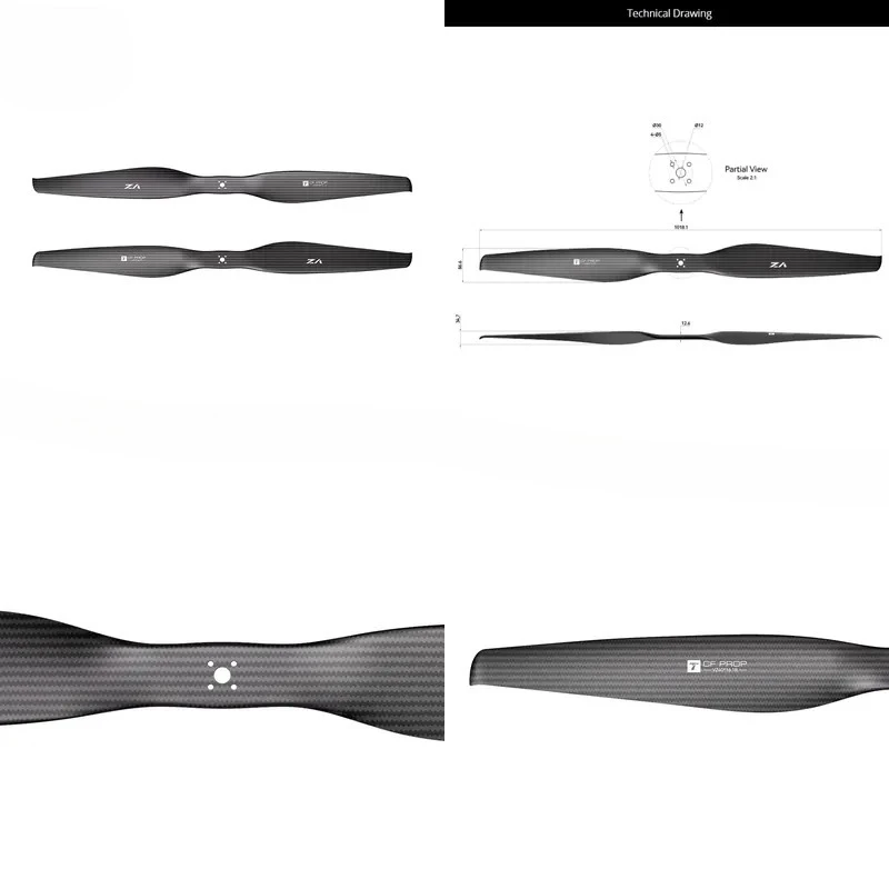 VZ40 * 16.1 professional custom 40-inch carbon fiber vertical takeoff and landing blades, suitable for multi-rotor