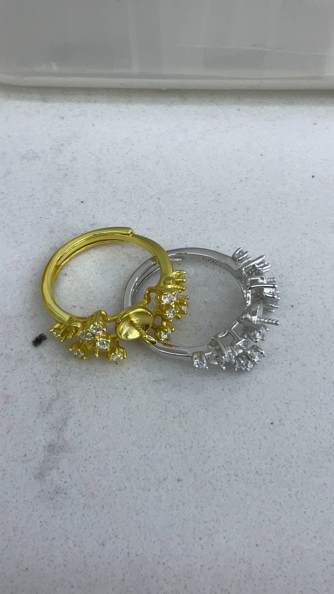 S925 Sterling Silver Adjustable Ring Mount Settings Findings Mountings Accessory Parts Fittings for 3-8mm Pearls 5pcs/lot