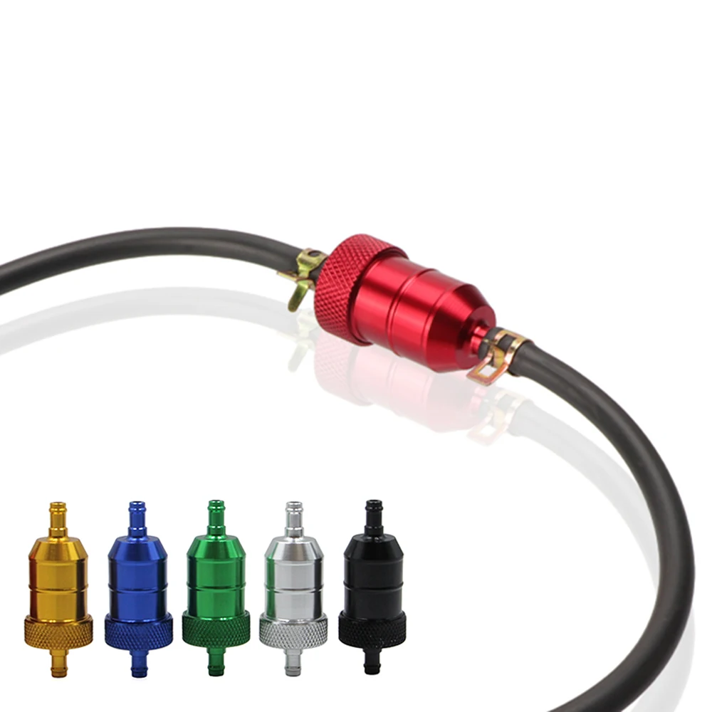 Universal 8mm Motorcycle Inline Gasoline Cleaner CNC Gas Oil Fuel Filter Reusable For ATV Pit Dirt Bike Scooter Modified Parts
