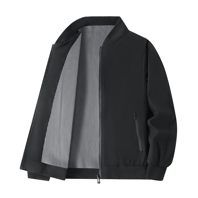 

Весенне-осенняя мужская куртка с бейсбольным воротником, верхняя одежда, ветрозащитная одежда для папы, большой размер, подходит для китайского длинного цвета...