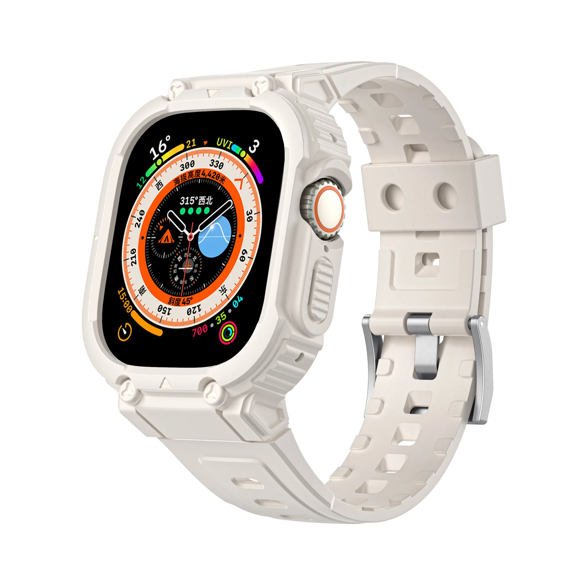 The latest TPU watch band multiple color option armored integrated strap for Apple watch series