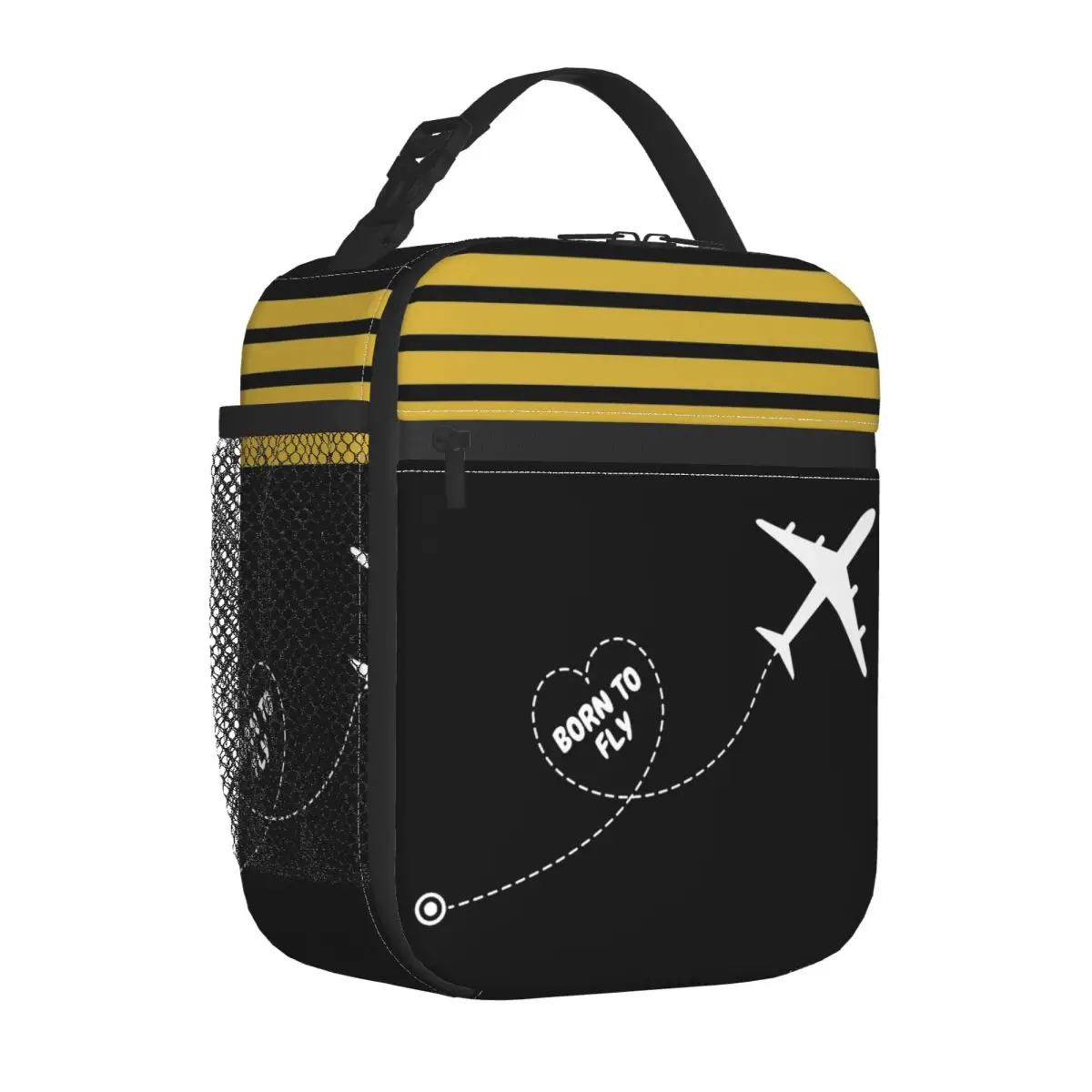 

Captain Epaulets Stripes Insulated Lunch Bag Cooler Bag Lunch Container Aviation Airplane Airport Lunch Box Tote Food Bag Travel