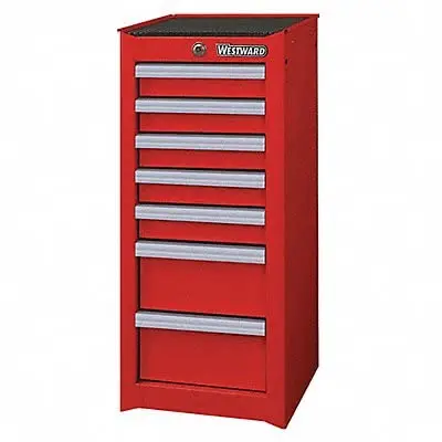 

15-1/2"" Side Cabinet, 7 Drawers, Red