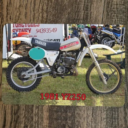 1981 YZ250 Moto Cross Dirtbike Motorcycle  Metal Wall Garage Sign