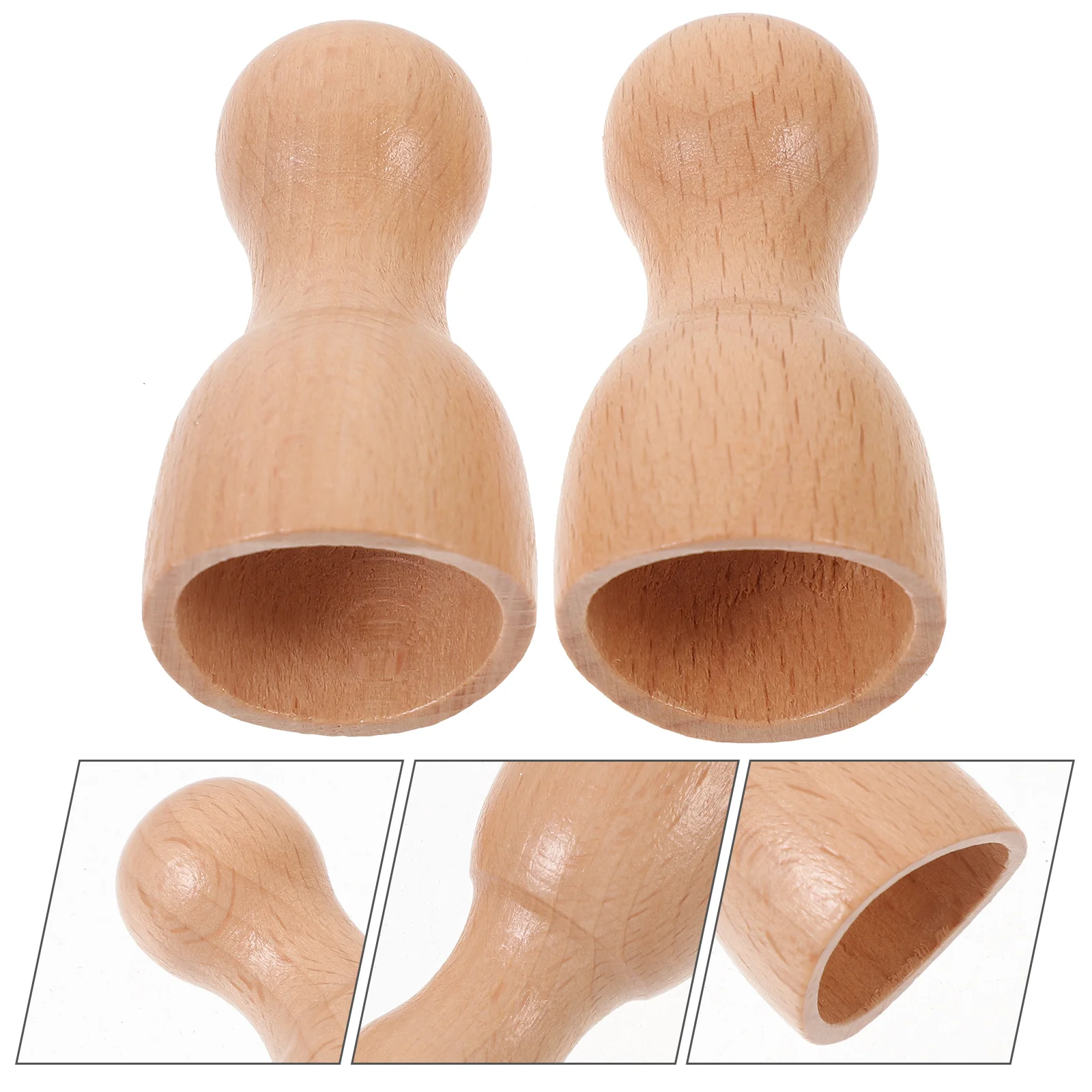 

2 Pcs Manual Wooden Massage Cup Gua Sha 2pcs (small Cup) Travel Body Massager Massagers Tool