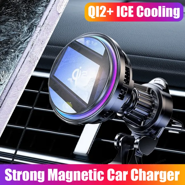 Magnetic Wireless Car Charger with Cooling for iPhone