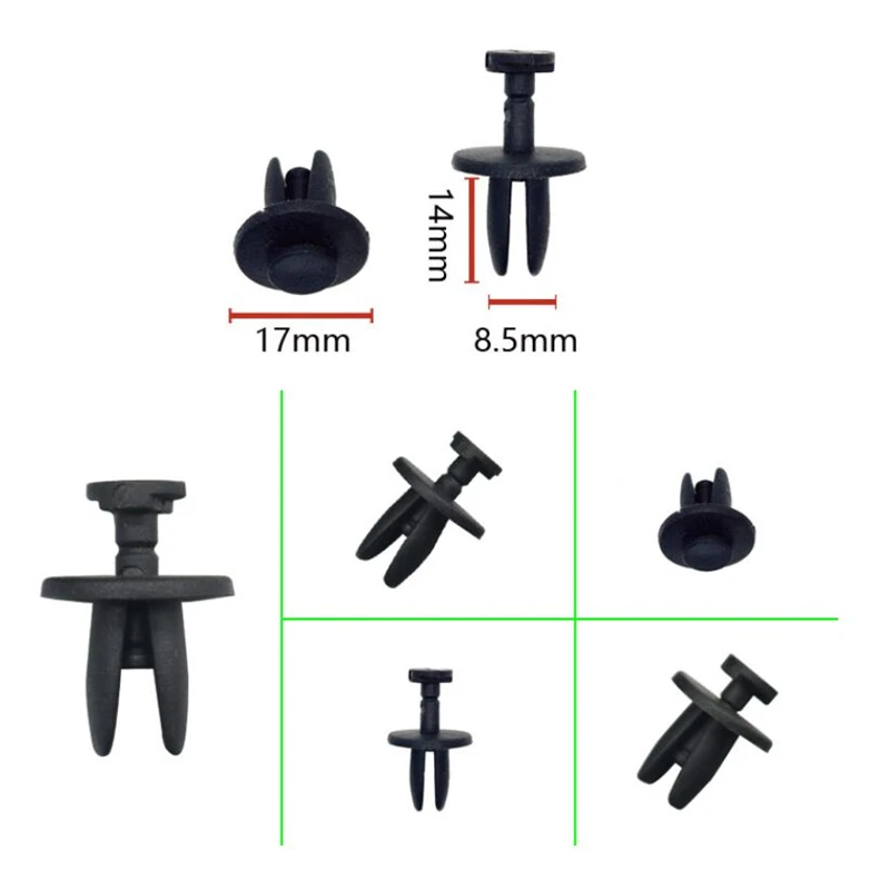 100Pcs Auto Push-Type Plastic Rivets Bumper Shield Retainer Fastener Clip  14019226   14071289   B96