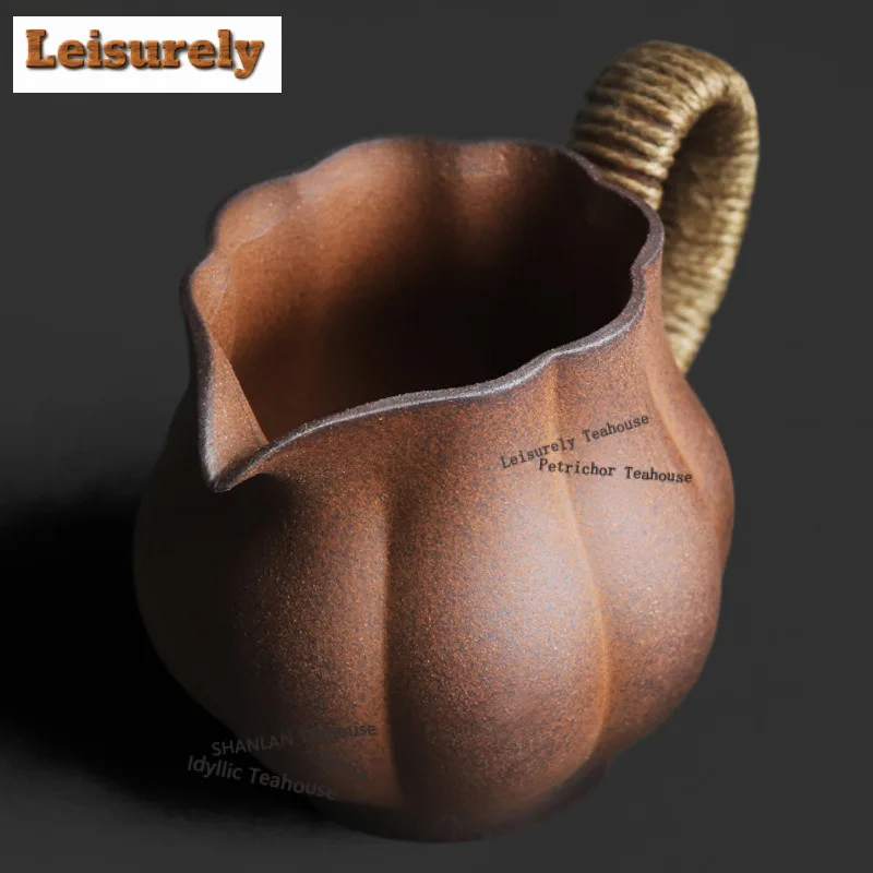 

700ml Rock Mineral Clay Pumpkin Handheld Tea Pitcher Pour Tea Cha Hai Dispenser Justice Cup Oolong Tea Fair Mug Cha Accessories