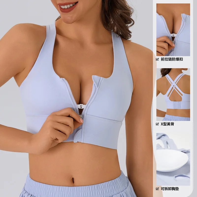 Cross-Border New Arrival Best-Selling Sports Bra, High-Impact Shockproof Running Bra, Quick-Dry Plus Size Push-Up Racerback Yoga
