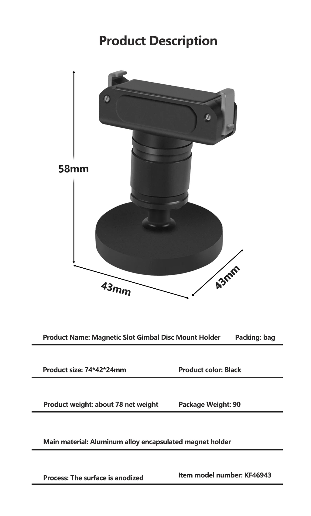 Magnetische Basis für DJI ACTION 5pro 4 3 2 Adapter Stativhalterung mit 1/4 Schraube ARRI Mount Sportkamera Helm Fix Mount Basishalter – Detail 37