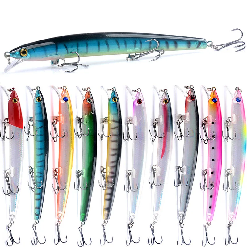 

Minnow Hard Bait Flying Man Rattles Beads 10 Colors Long-Distance Casting Suspension Laser Sea Fishing Bit Buckthorn