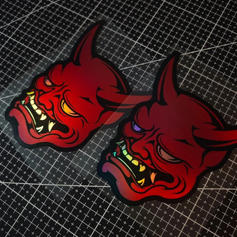A devil mask sticker - Prajna Mask Japanese JDM is suitable for car decals, motorcycles and laptops
