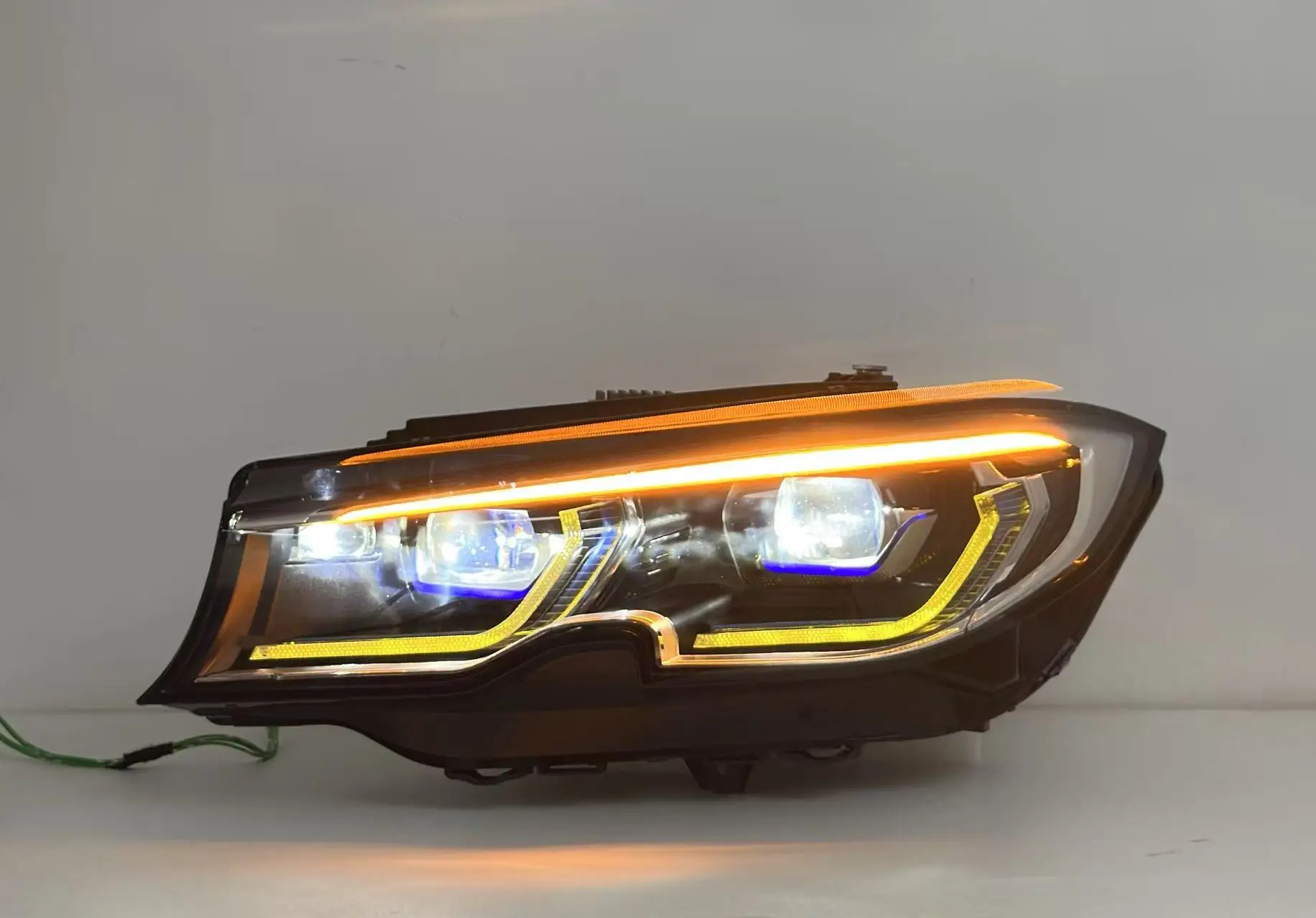 ’BMX 3 Series G20 G21 G28 19-22 Yellow White ‘Laser Headlight High Low Fog Turn Signal Lamp Switch DRL Front Lights 6000k Color