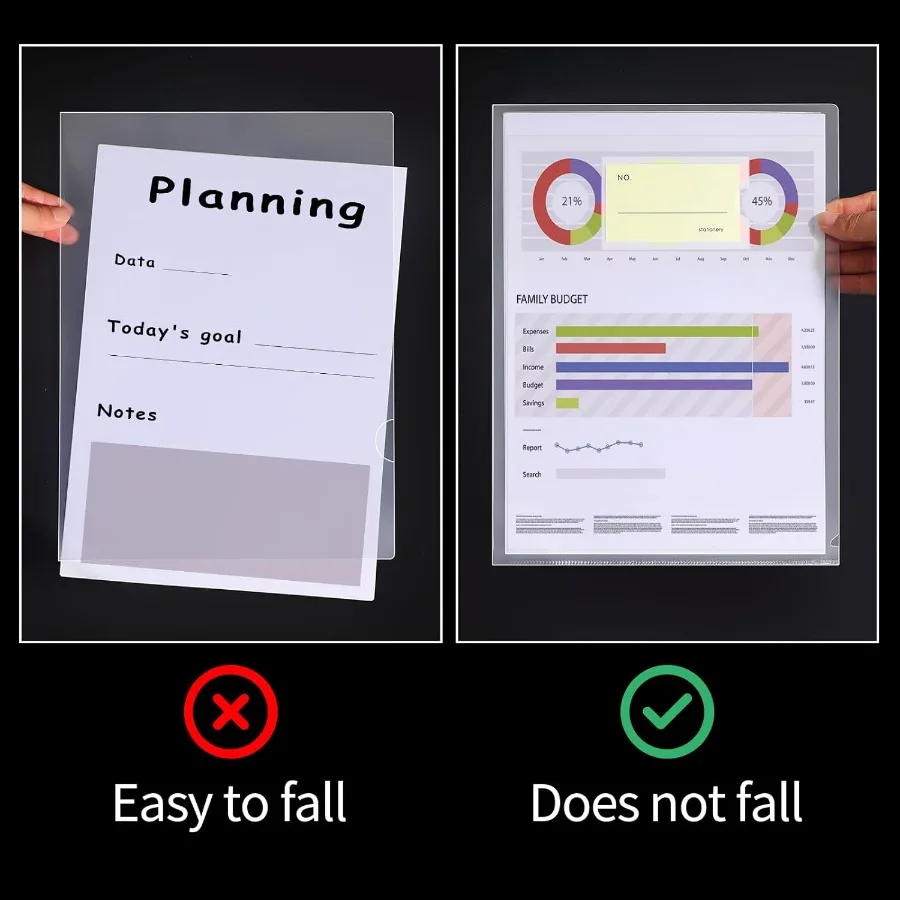 40er-Pack transparente Dokumentenordner, Typ Kunststoffordner A4 mit Tasche für Büro, transparent