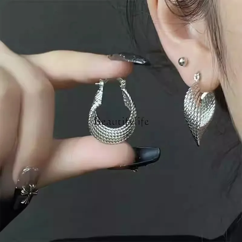 Geometric Shape Ear Ring, Retro Metal, Cold Style, Exaggerated and Personalized, Creative