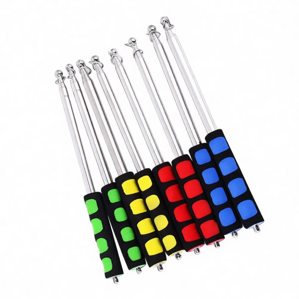 Retractable Flag Pole Stainless Steel Guide Pointer Durable Extendable Stick With Non Slip Handle For Tour Sightseeing
