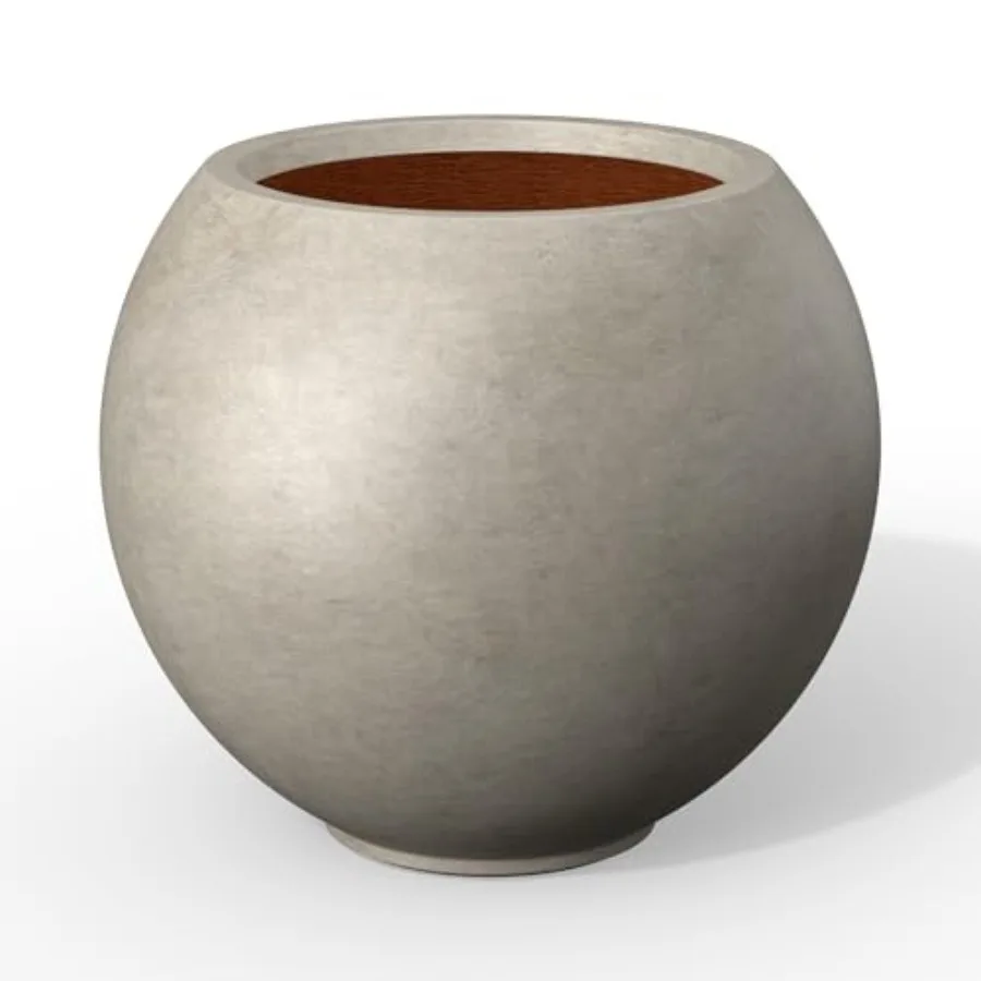 

Круглый бетонный цветочный горшок диаметром 19,3 дюйма с дренажным отверстием и резиновой заглушкой для уличных растений, с эффектом состаренного бетона, окрашенный.