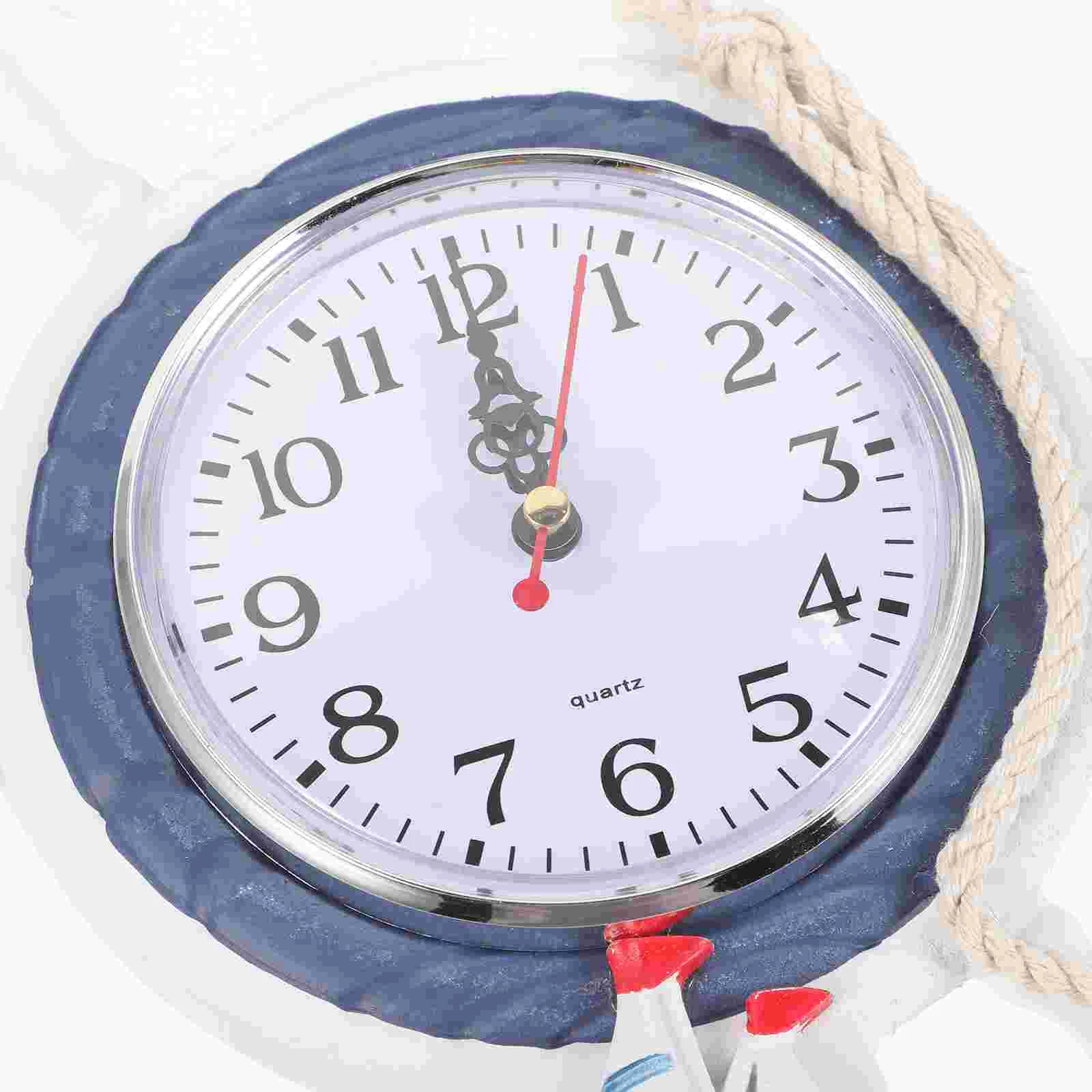 Large Digital Clock Wall Decor Anchor Decorate Ticking Silent Travel Mediterranean Style